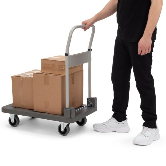 Тележка грузовая платформенная Стелла-техник FW-150П со складной ручкой, 150 кг