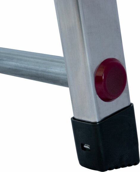 Стремянка односторонняя CORDA, особенности продукта: нескользящие опорные насадки боковин для надежной установки  Стремянка односторонняя CORDA, особенности продукта: нескользящие опорные насадки боковин для надежной установки