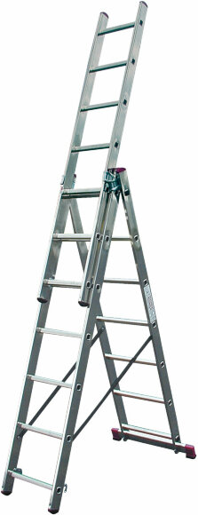 Трехсекционная универсальная лестница CORDA  3х7, артикул 010377 Трехсекционная универсальная лестница CORDA  3х7, артикул 010377