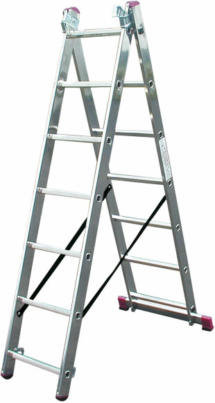 Трехсекционная универсальная лестница CORDA  3х7, артикул 010377, применение в качестве стремянки Трехсекционная универсальная лестница CORDA  3х7, артикул 010377, применение в качестве стремянки