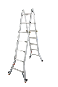Шарнирная телескопическая лестница с выдвижными боковинами TELEVARIO 4х5