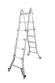 Шарнирная телескопическая лестница с выдвижными боковинами TELEVARIO 4х5