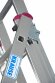 Трехсекционная универсальная лестница с допфункцией CORDA, особенности продукта: стальные оцинкованные направляющие профили позволяют легко раздвигать лестницу